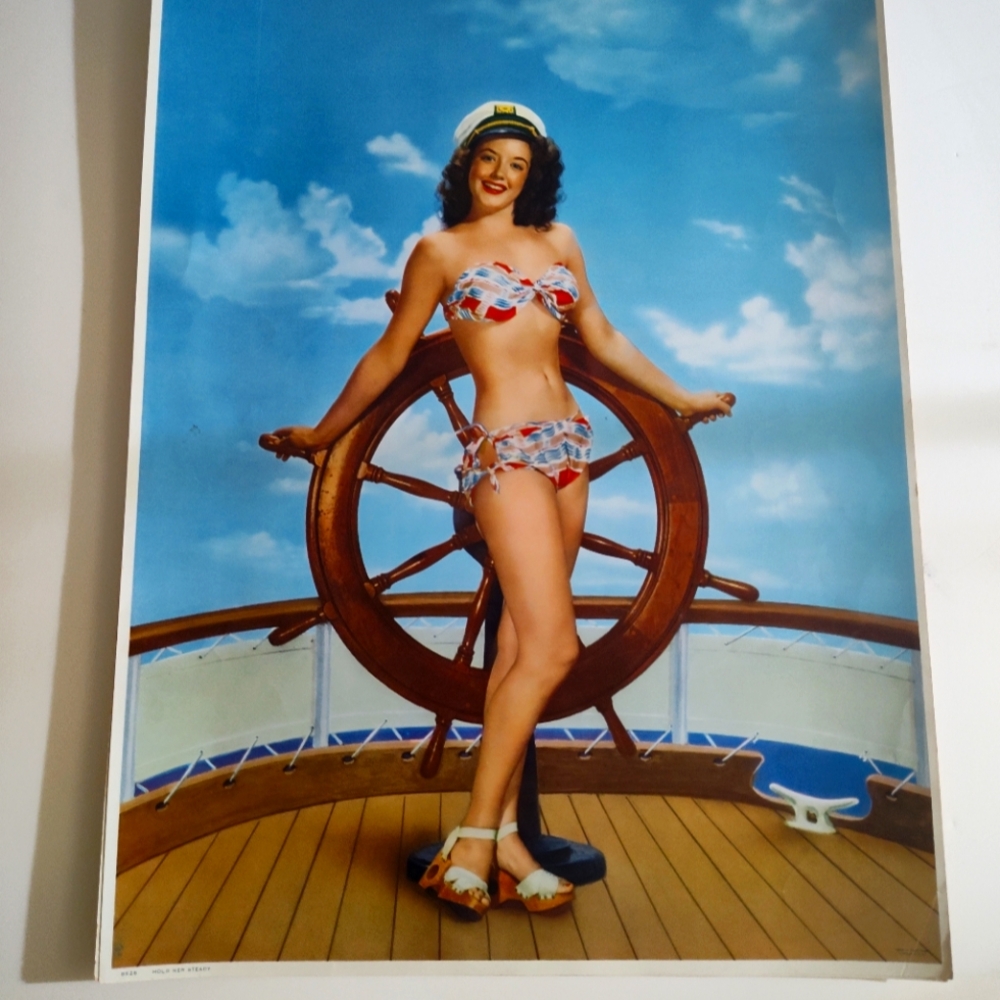 Vintage Beach House Decor - 40s Pinup Girl